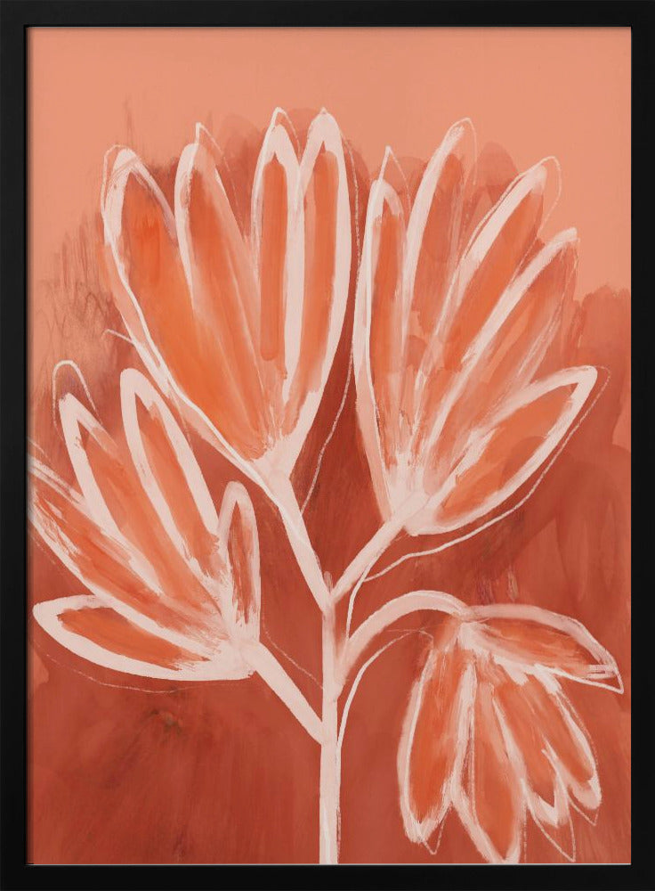 Peachy Flowers Poster