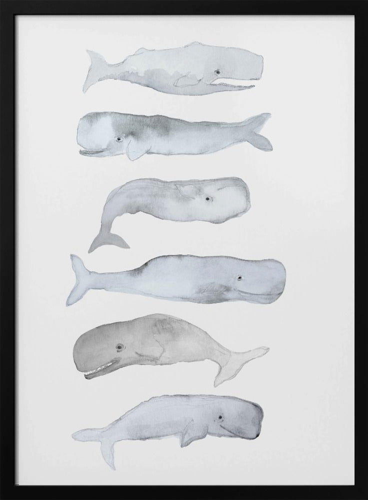 Kids Line Whale Art Poster