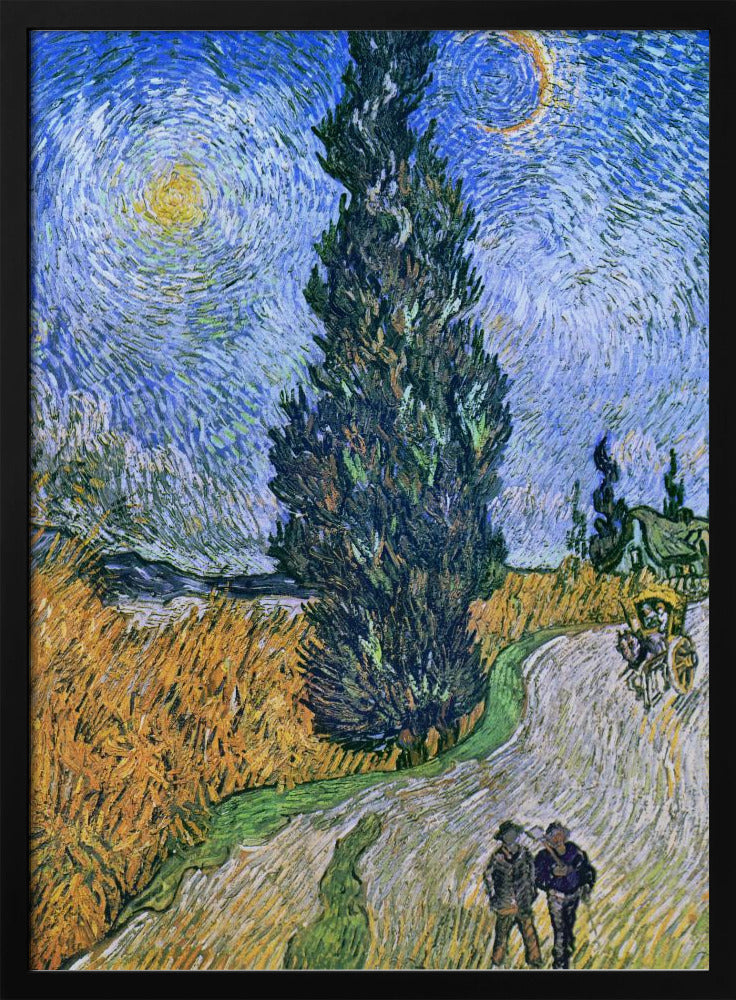 Vincent Van Gogh's Road With Cypress and Star 1890 Poster