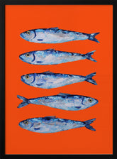 Sardines on Orange Poster