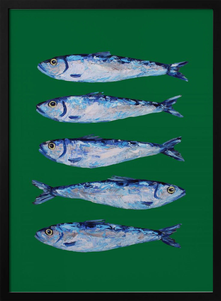 Sardines Forest Green Poster