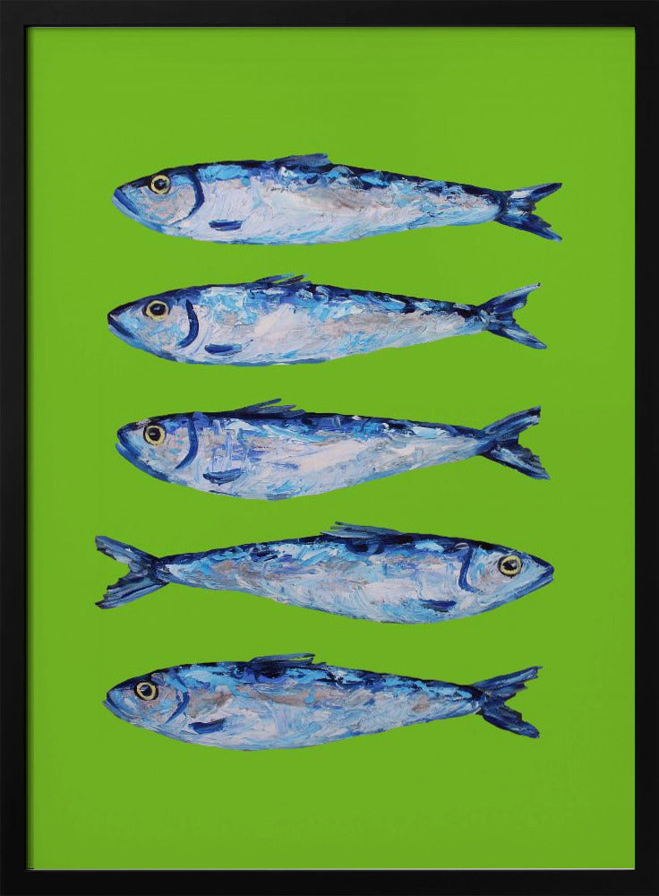 Sardines Lime Green Poster