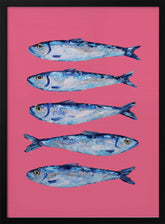 Sardines on Pink Poster