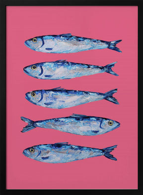 Sardines on Pink Poster