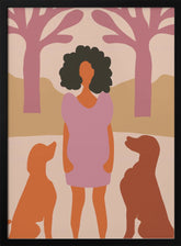 Lady in dog park Poster