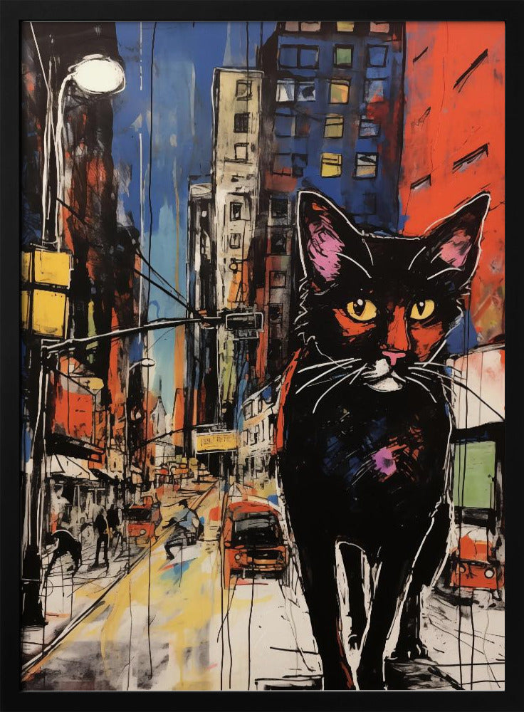 Down Town Cat Poster