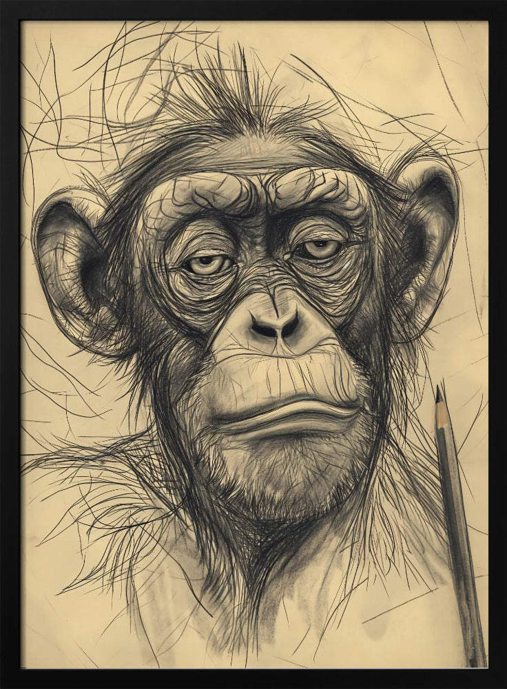 Monkey drawing Poster