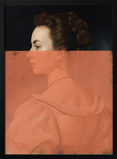 Altered Portrait of Woman Orange Modern Art Poster