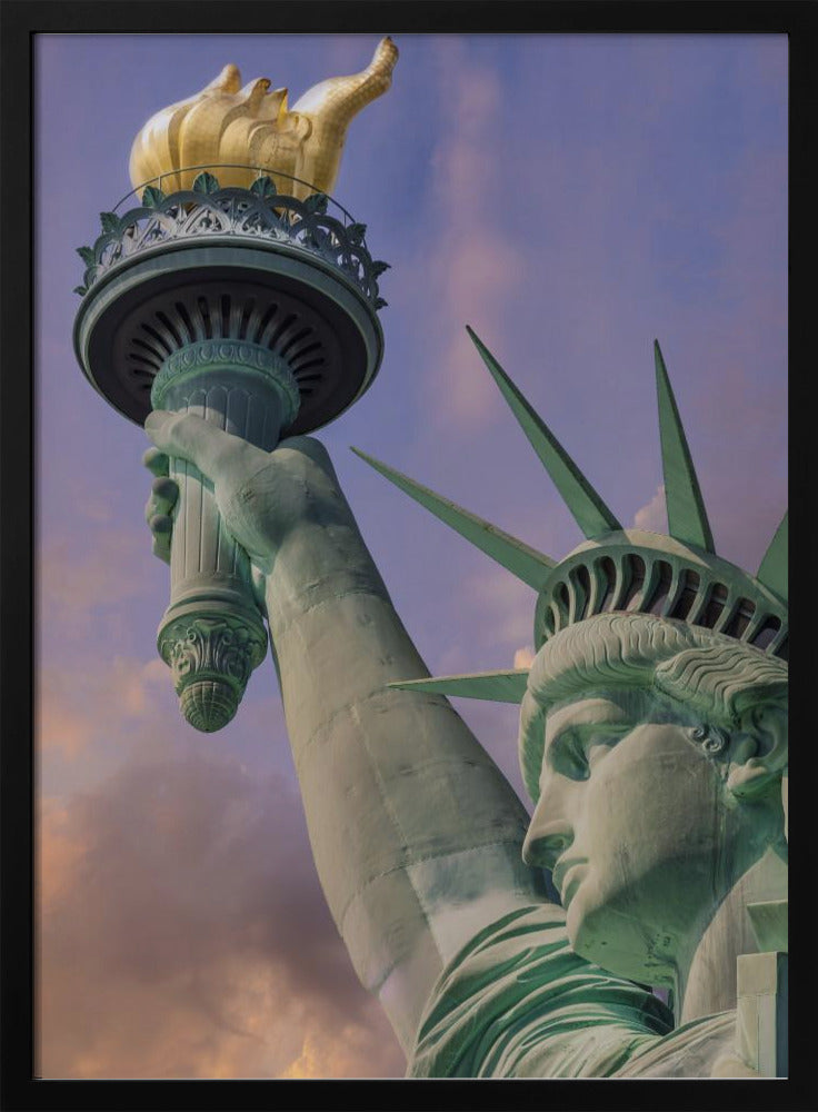 NEW YORK CITY Statue of Liberty at sunset Poster