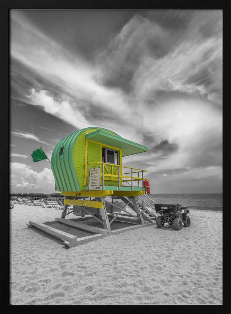 MIAMI BEACH Green Florida Flair Poster