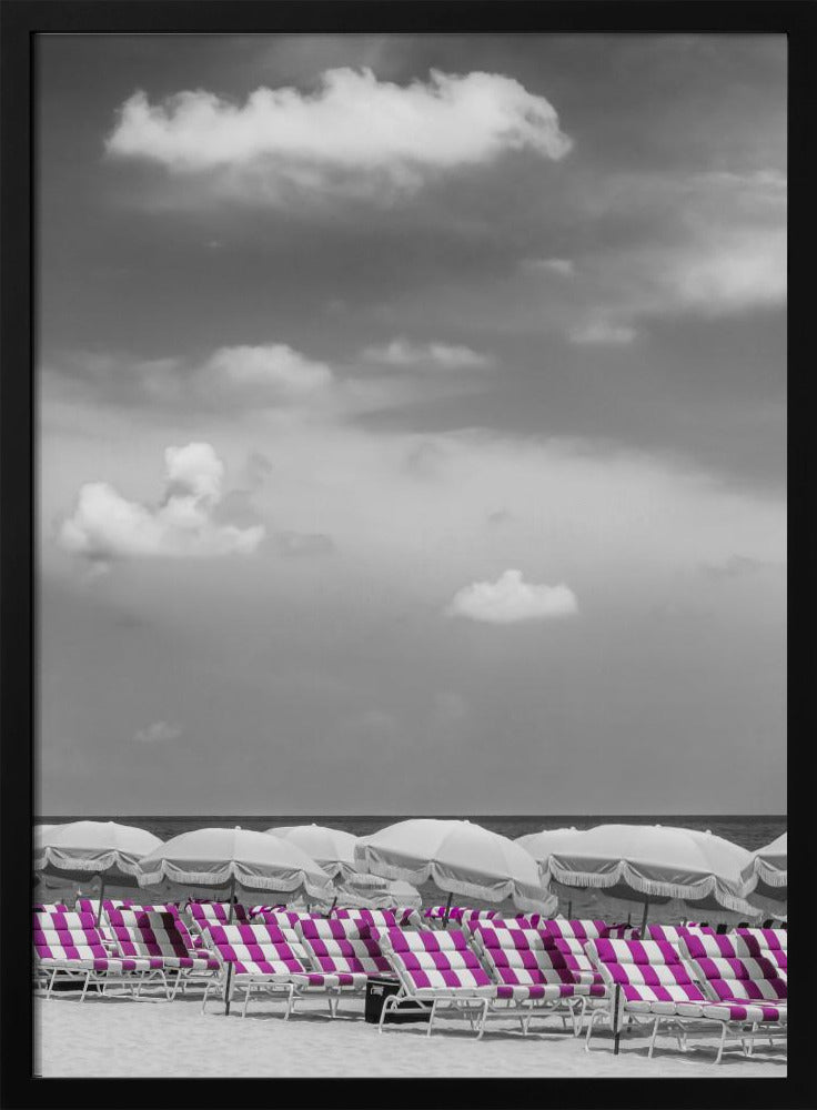 Idyllic beach scene | pink color pop Poster
