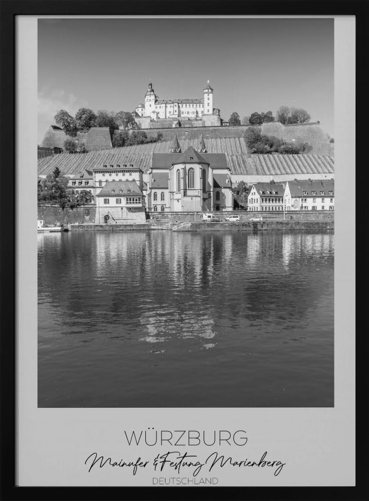 In focus: WUERZBURG Main Riverside and Fortress Marienberg Poster