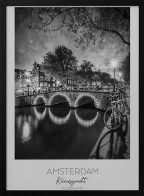 In focus: AMSTERDAM Idyllic nightscape from Keizersgracht Poster