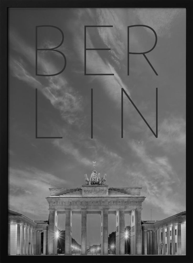 BERLIN Brandenburg Gate | Text &amp; Skyline Poster