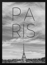 PARIS Eiffel Tower | Text &amp; Skyline Poster