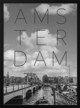 AMSTERDAM Magere Brug | Text &amp; Skyline Poster