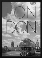 Busses in London | Text &amp; Skyline Poster