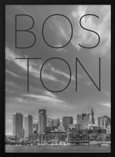 BOSTON Skyline Financial District &amp; North End | Text &amp; Skyline Poster