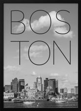 BOSTON Skyline North End &amp; Financial District | Text &amp; Skyline Poster