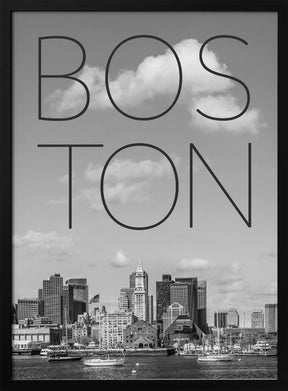 BOSTON Skyline North End &amp; Financial District | Text &amp; Skyline Poster