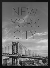 NYC Manhattan Bridge | Text &amp; Skyline Poster