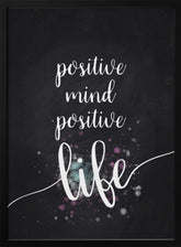 Text Art POSITIVE MIND POSITIVE LIFE Poster