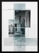 Poster Art CHICAGO Skyline | turquoise marble Poster