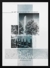 Poster Art BOSTON Bunker Hill Monument | turquoise marble Poster