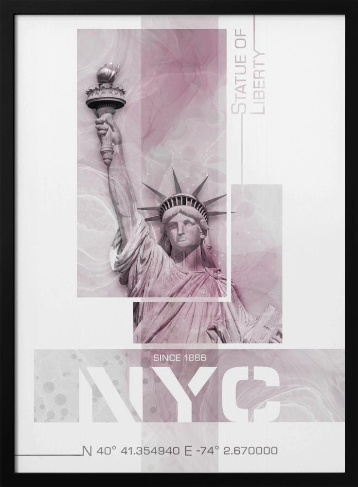 Poster Art NYC Statue of Liberty | pink marble Poster