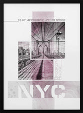 Poster Art NYC Brooklyn Bridge | pink marble Poster