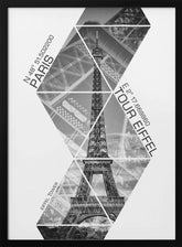 Coordinates PARIS Eiffel Tower | monochrome Poster