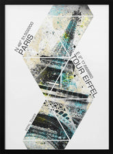 Modern Art Eiffel Tower Coordinates Poster