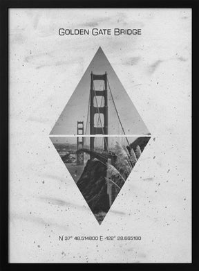 Coordinates SAN FRANCISCO Golden Gate Bridge Poster