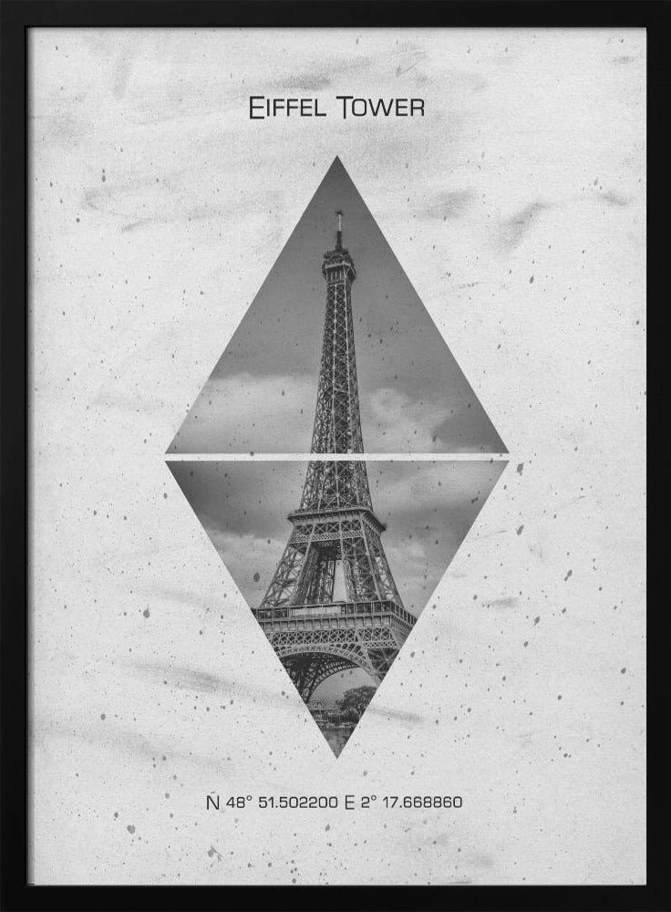 Coordinates PARIS Eiffel Tower Poster