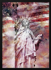 Modern Art STATUE OF LIBERTY - red Poster