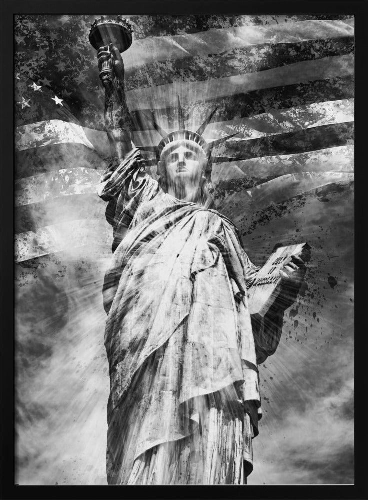 Modern Art STATUE OF LIBERTY | monochrome Poster