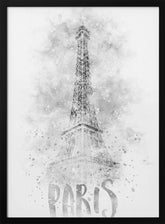 Monochrome Art PARIS Eiffel Tower | watercolor Poster