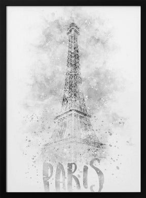 Monochrome Art PARIS Eiffel Tower | watercolor Poster