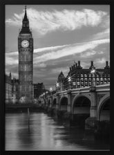 Evening at Westminster Bridge - Monochrome Poster