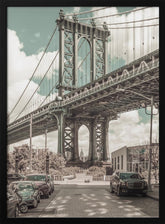 NYC Manhattan Bridge Panorama | urban vintage style Poster