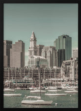 BOSTON Skyline North End &amp; Financial District | urban vintage style Poster