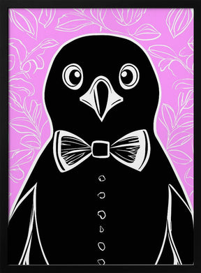 Penguin with bow tie Poster