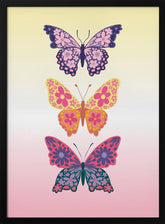 Colorful floral butterflies II Poster