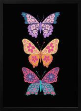 Colorful floral butterflies III Poster