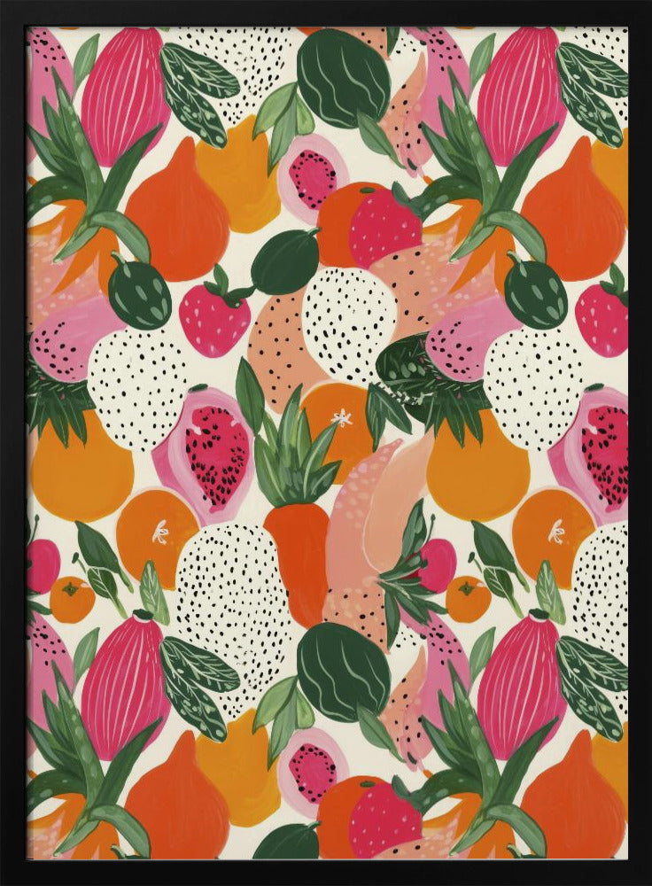 Fresh fruits pattern Poster