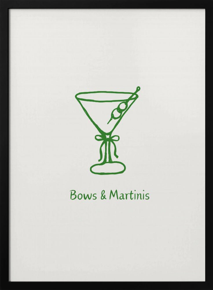 Green Bows and Martinis Poster