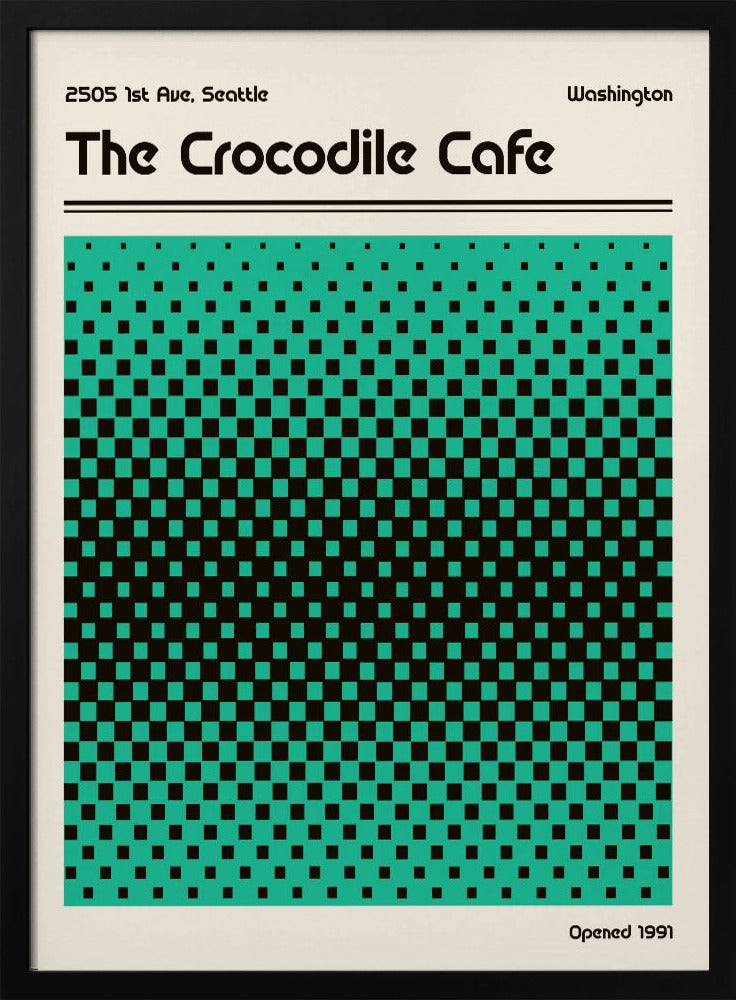 Crocodile Cafe Retro Poster Poster