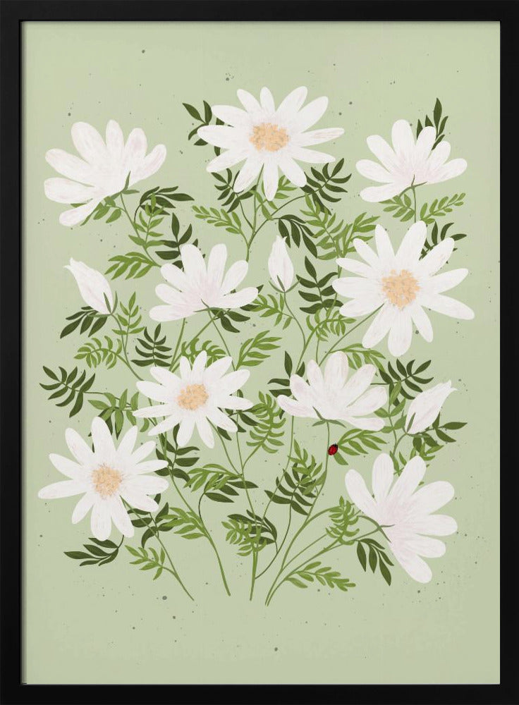Ladybug flowers Poster