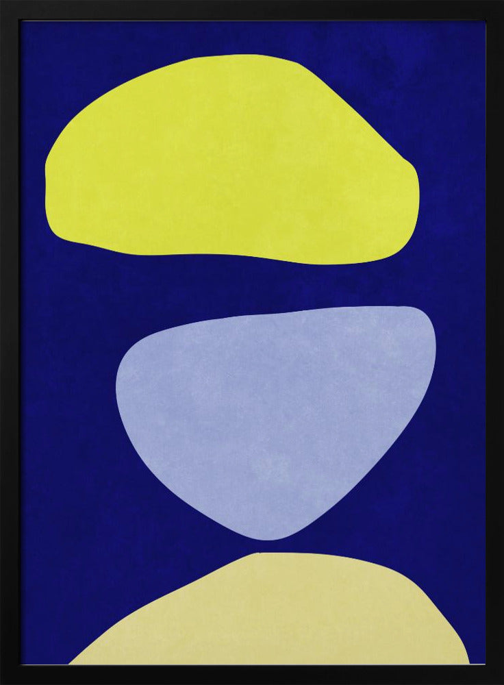 Abstract Forms Blue and yellow Poster