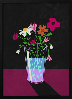 Flowers glow in the dark Poster